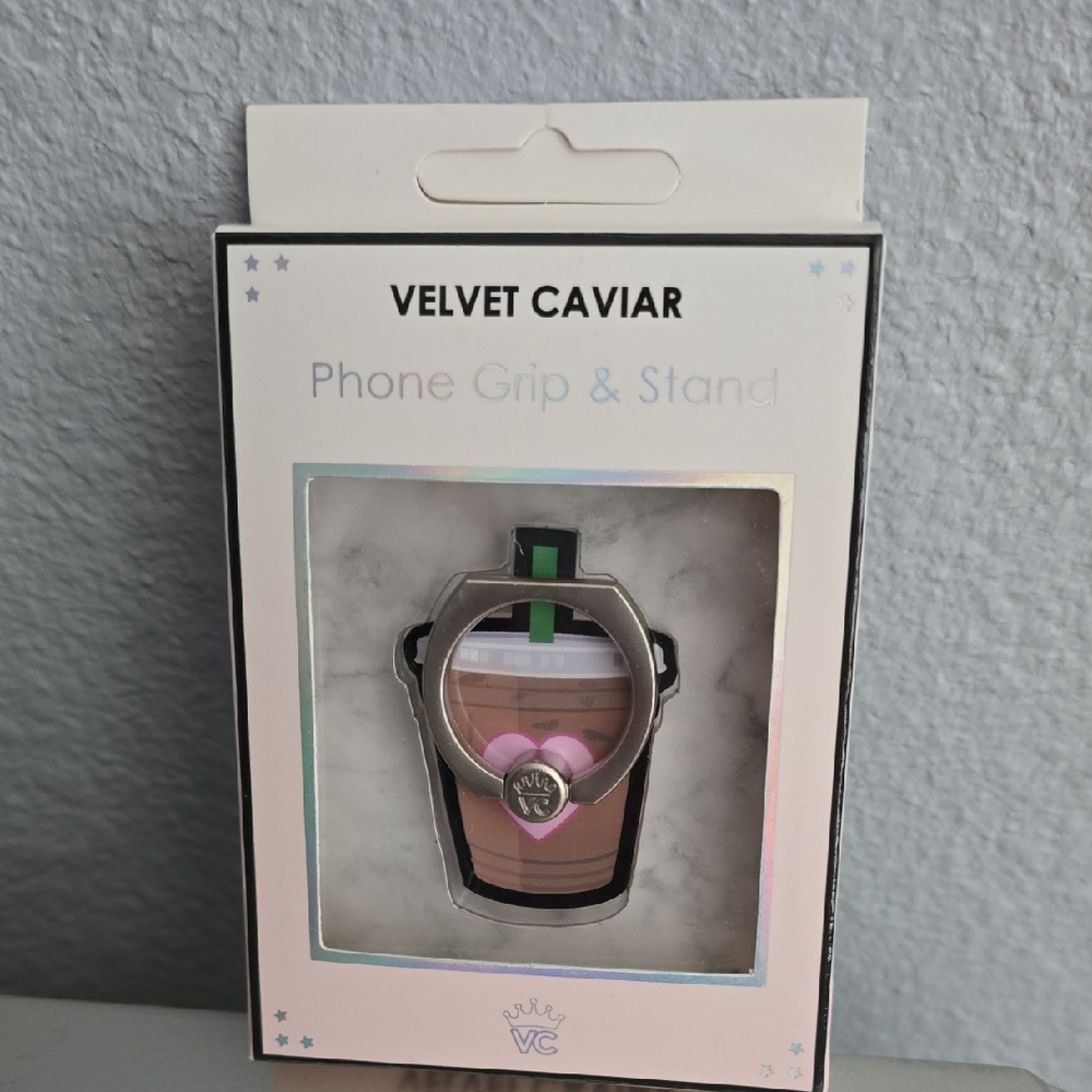 Velvet Caviar Phone Grip Stand Coffee